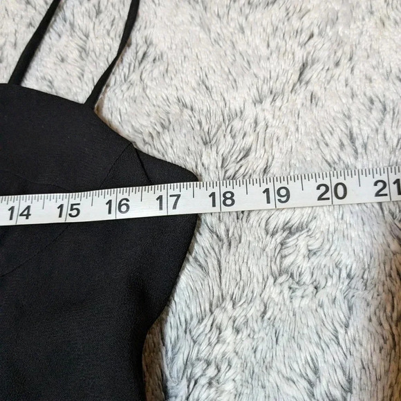 Ali Golden Dress Fitted Bodice Black Georgette Midi Large - Picture 10 of 10